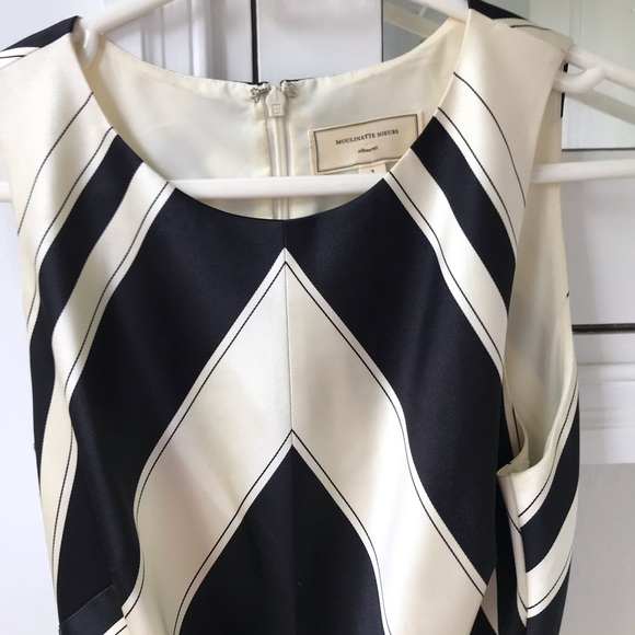 Citron, Navy & cream Anthropologie dress with bow - Picture 2 of 4